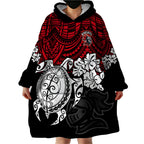 custom-knights-rugby-wearable-blanket-hoodie-novocastrians-hibiscus-and-turtle-with-polynesian-pattern