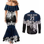 custom-cowboys-rugby-couples-matching-mermaid-dress-and-long-sleeve-button-shirt-hibiscus-and-turtle-with-polynesian-pattern