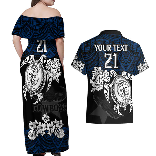 custom-cowboys-rugby-couples-matching-off-shoulder-maxi-dress-and-hawaiian-shirt-hibiscus-and-turtle-with-polynesian-pattern