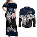 custom-cowboys-rugby-couples-matching-off-shoulder-maxi-dress-and-long-sleeve-button-shirt-hibiscus-and-turtle-with-polynesian-pattern