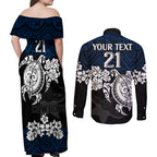 custom-cowboys-rugby-couples-matching-off-shoulder-maxi-dress-and-long-sleeve-button-shirt-hibiscus-and-turtle-with-polynesian-pattern