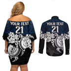 custom-cowboys-rugby-couples-matching-off-shoulder-short-dress-and-long-sleeve-button-shirt-hibiscus-and-turtle-with-polynesian-pattern