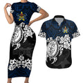 custom-cowboys-rugby-couples-matching-short-sleeve-bodycon-dress-and-hawaiian-shirt-hibiscus-and-turtle-with-polynesian-pattern