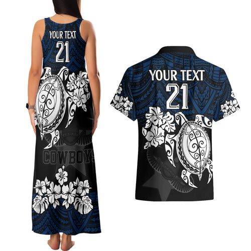 custom-cowboys-rugby-couples-matching-tank-maxi-dress-and-hawaiian-shirt-hibiscus-and-turtle-with-polynesian-pattern