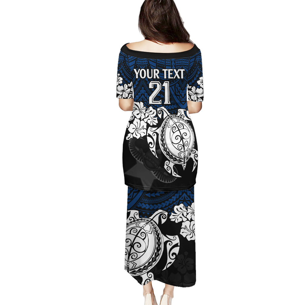 custom-cowboys-rugby-family-matching-puletasi-dress-and-hawaiian-shirt-hibiscus-and-turtle-with-polynesian-pattern