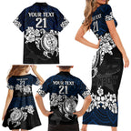 custom-cowboys-rugby-family-matching-short-sleeve-bodycon-dress-and-hawaiian-shirt-hibiscus-and-turtle-with-polynesian-pattern