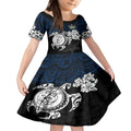 custom-cowboys-rugby-kid-short-sleeve-dress-hibiscus-and-turtle-with-polynesian-pattern
