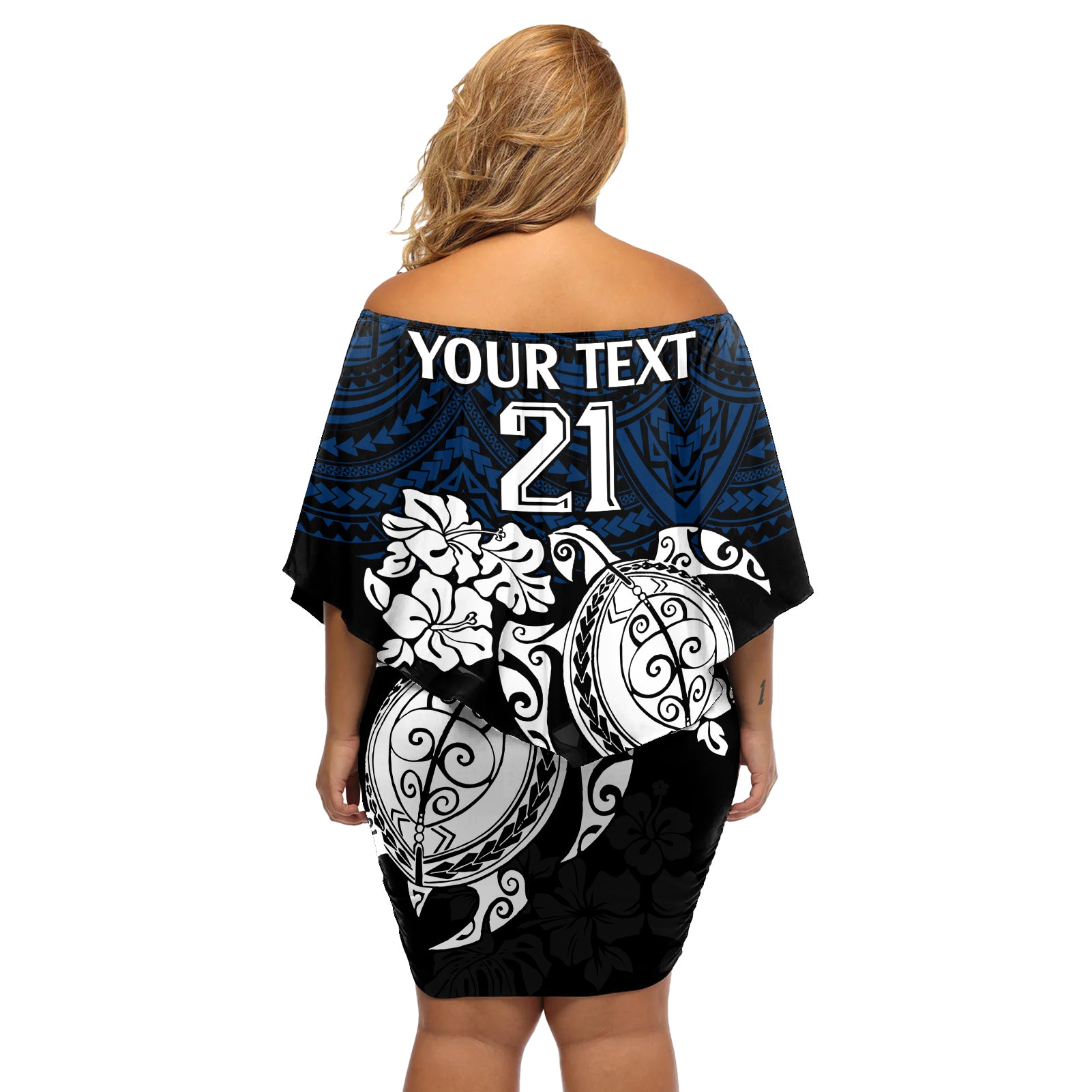 custom-cowboys-rugby-off-shoulder-short-dress-hibiscus-and-turtle-with-polynesian-pattern