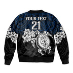 custom-cowboys-rugby-sleeve-zip-bomber-jacket-hibiscus-and-turtle-with-polynesian-pattern