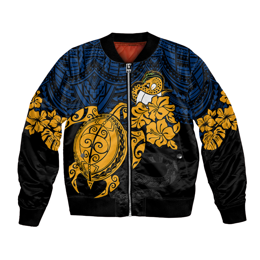 custom-parra-eels-rugby-bomber-jacket-hibiscus-and-turtle-with-polynesian-pattern
