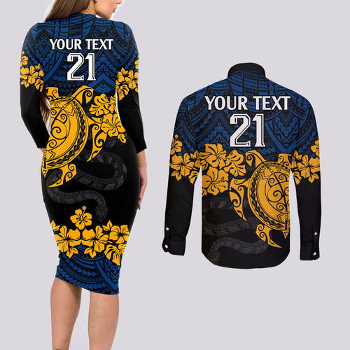 custom-parra-eels-rugby-couples-matching-long-sleeve-bodycon-dress-and-long-sleeve-button-shirt-hibiscus-and-turtle-with-polynesian-pattern