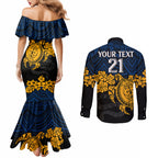 custom-parra-eels-rugby-couples-matching-mermaid-dress-and-long-sleeve-button-shirt-hibiscus-and-turtle-with-polynesian-pattern