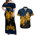 custom-parra-eels-rugby-couples-matching-off-shoulder-maxi-dress-and-hawaiian-shirt-hibiscus-and-turtle-with-polynesian-pattern