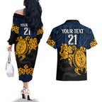 custom-parra-eels-rugby-couples-matching-off-the-shoulder-long-sleeve-dress-and-hawaiian-shirt-hibiscus-and-turtle-with-polynesian-pattern
