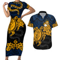 custom-parra-eels-rugby-couples-matching-short-sleeve-bodycon-dress-and-hawaiian-shirt-hibiscus-and-turtle-with-polynesian-pattern