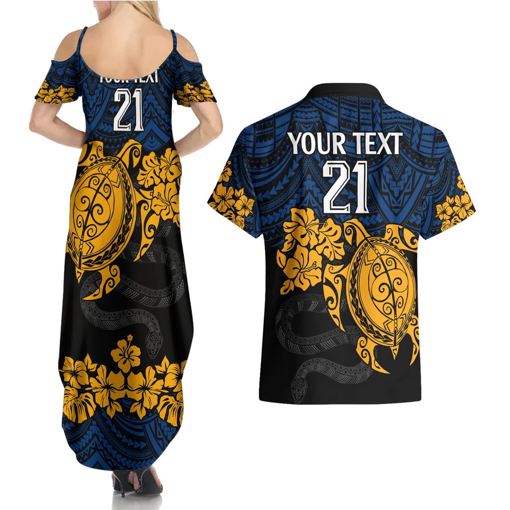 custom-parra-eels-rugby-couples-matching-summer-maxi-dress-and-hawaiian-shirt-hibiscus-and-turtle-with-polynesian-pattern