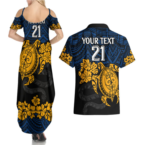 custom-parra-eels-rugby-couples-matching-summer-maxi-dress-and-hawaiian-shirt-hibiscus-and-turtle-with-polynesian-pattern