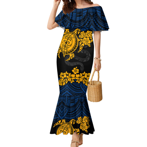 custom-parra-eels-rugby-family-matching-mermaid-dress-and-hawaiian-shirt-hibiscus-and-turtle-with-polynesian-pattern