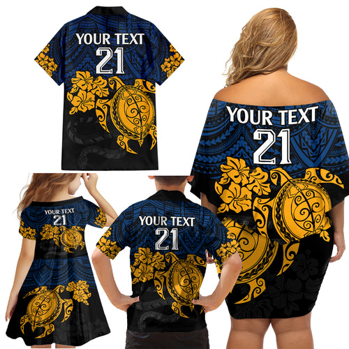 custom-parra-eels-rugby-family-matching-off-shoulder-short-dress-and-hawaiian-shirt-hibiscus-and-turtle-with-polynesian-pattern