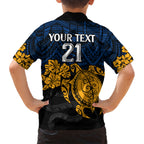 custom-parra-eels-rugby-family-matching-short-sleeve-bodycon-dress-and-hawaiian-shirt-hibiscus-and-turtle-with-polynesian-pattern