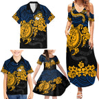 custom-parra-eels-rugby-family-matching-summer-maxi-dress-and-hawaiian-shirt-hibiscus-and-turtle-with-polynesian-pattern