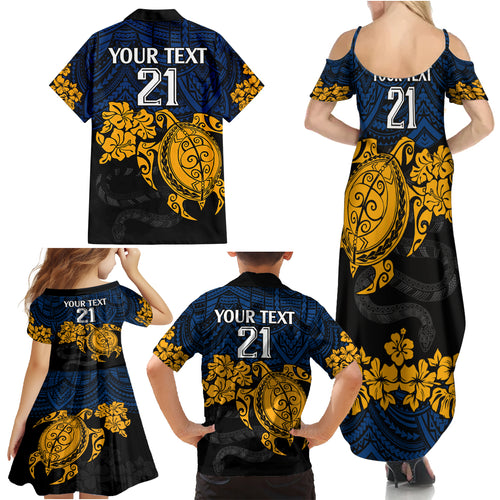 custom-parra-eels-rugby-family-matching-summer-maxi-dress-and-hawaiian-shirt-hibiscus-and-turtle-with-polynesian-pattern