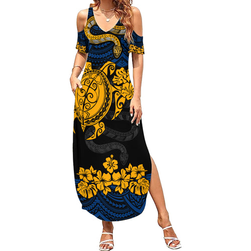 custom-parra-eels-rugby-family-matching-summer-maxi-dress-and-hawaiian-shirt-hibiscus-and-turtle-with-polynesian-pattern