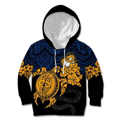 custom-parra-eels-rugby-kid-hoodie-hibiscus-and-turtle-with-polynesian-pattern