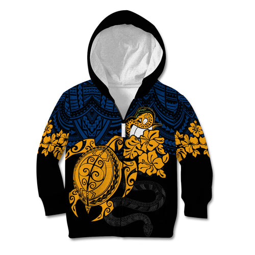 custom-parra-eels-rugby-kid-hoodie-hibiscus-and-turtle-with-polynesian-pattern