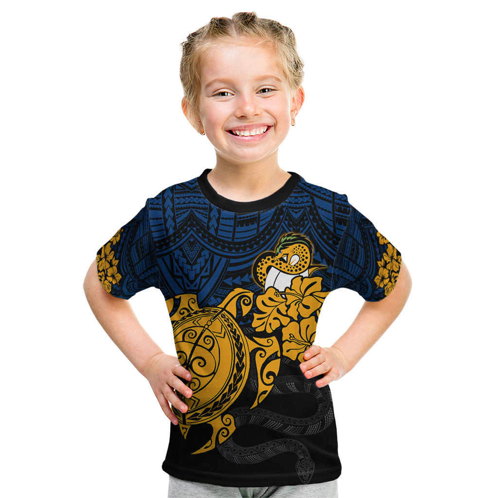 custom-parra-eels-rugby-kid-t-shirt-hibiscus-and-turtle-with-polynesian-pattern