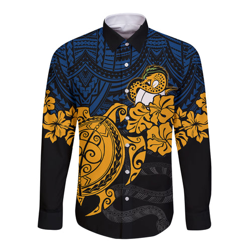 custom-parra-eels-rugby-long-sleeve-button-shirt-hibiscus-and-turtle-with-polynesian-pattern