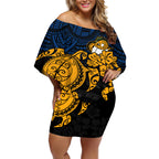 custom-parra-eels-rugby-off-shoulder-short-dress-hibiscus-and-turtle-with-polynesian-pattern