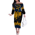 custom-parra-eels-rugby-off-the-shoulder-long-sleeve-dress-hibiscus-and-turtle-with-polynesian-pattern