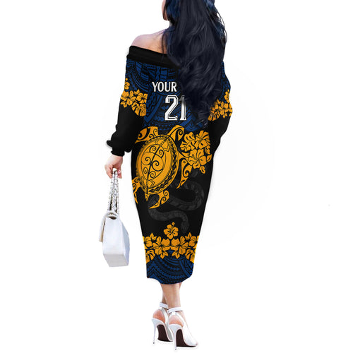 custom-parra-eels-rugby-off-the-shoulder-long-sleeve-dress-hibiscus-and-turtle-with-polynesian-pattern