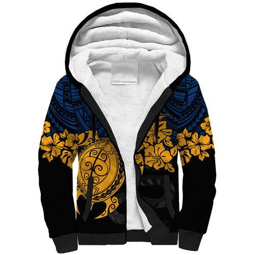 custom-parra-eels-rugby-sherpa-hoodie-hibiscus-and-turtle-with-polynesian-pattern