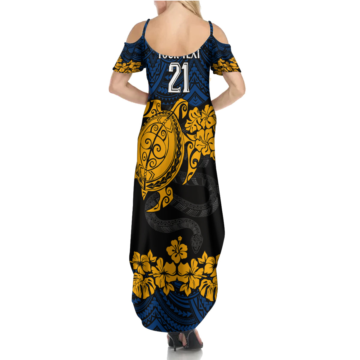 custom-parra-eels-rugby-summer-maxi-dress-hibiscus-and-turtle-with-polynesian-pattern