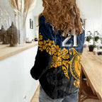 custom-parra-eels-rugby-women-casual-shirt-hibiscus-and-turtle-with-polynesian-pattern