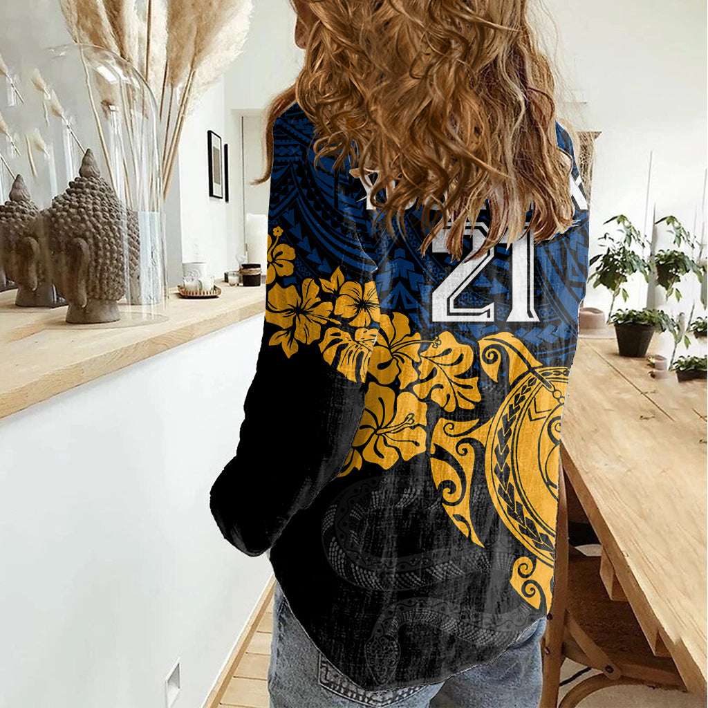 custom-parra-eels-rugby-women-casual-shirt-hibiscus-and-turtle-with-polynesian-pattern