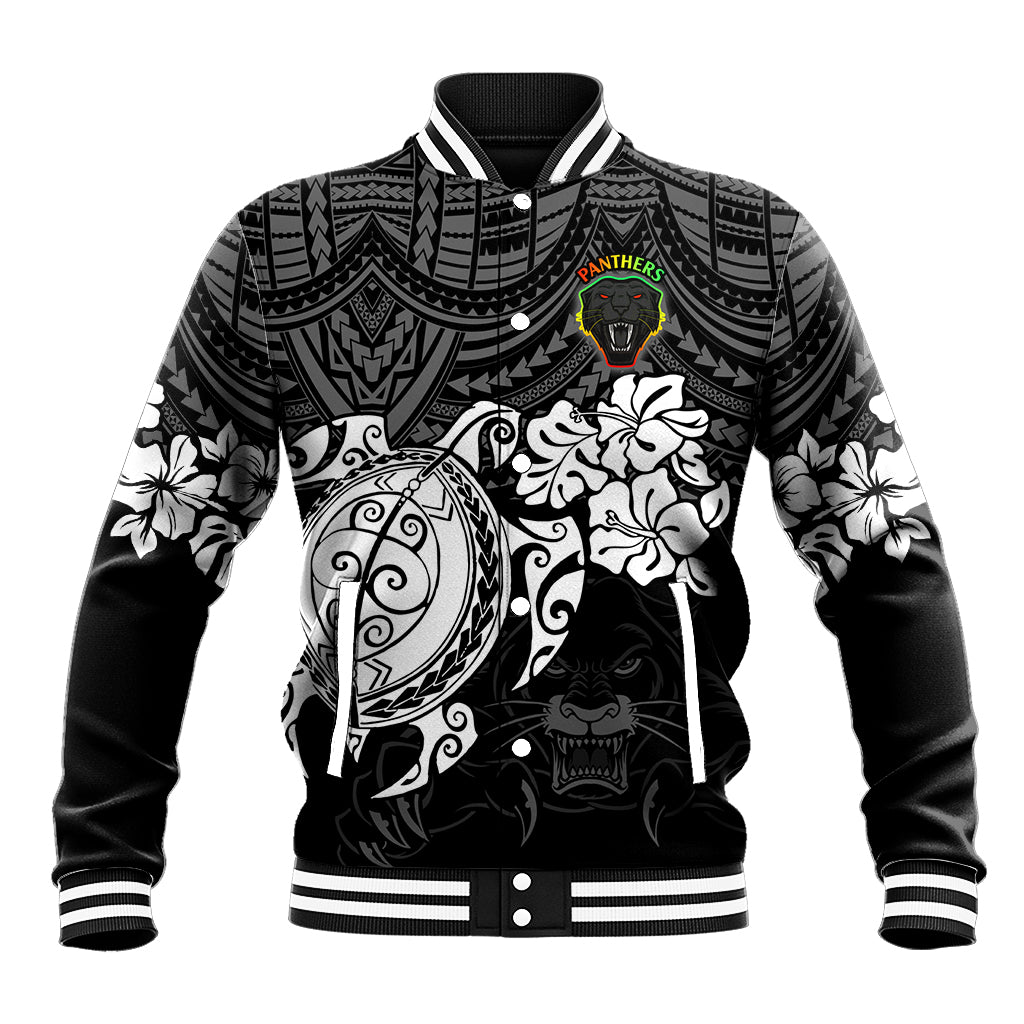custom-panthers-rugby-baseball-jacket-penrith-hibiscus-and-turtle-with-polynesian-pattern