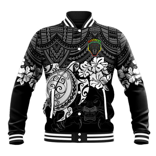 custom-panthers-rugby-baseball-jacket-penrith-hibiscus-and-turtle-with-polynesian-pattern