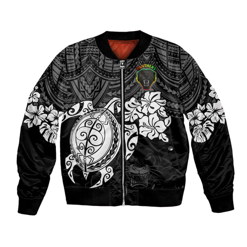custom-panthers-rugby-bomber-jacket-penrith-hibiscus-and-turtle-with-polynesian-pattern