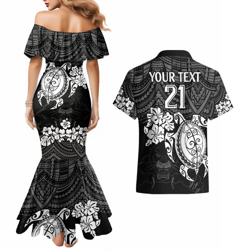 custom-panthers-rugby-couples-matching-mermaid-dress-and-hawaiian-shirt-penrith-hibiscus-and-turtle-with-polynesian-pattern