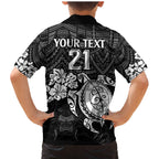 custom-panthers-rugby-family-matching-mermaid-dress-and-hawaiian-shirt-penrith-hibiscus-and-turtle-with-polynesian-pattern