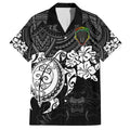 custom-panthers-rugby-family-matching-off-shoulder-maxi-dress-and-hawaiian-shirt-penrith-hibiscus-and-turtle-with-polynesian-pattern