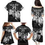 custom-panthers-rugby-family-matching-puletasi-dress-and-hawaiian-shirt-penrith-hibiscus-and-turtle-with-polynesian-pattern