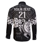 custom-panthers-rugby-family-matching-short-sleeve-bodycon-dress-and-hawaiian-shirt-penrith-hibiscus-and-turtle-with-polynesian-pattern