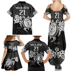 custom-panthers-rugby-family-matching-summer-maxi-dress-and-hawaiian-shirt-penrith-hibiscus-and-turtle-with-polynesian-pattern