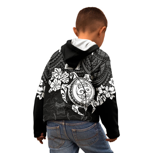 custom-panthers-rugby-kid-hoodie-penrith-hibiscus-and-turtle-with-polynesian-pattern