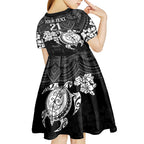 custom-panthers-rugby-kid-short-sleeve-dress-penrith-hibiscus-and-turtle-with-polynesian-pattern