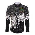 custom-panthers-rugby-long-sleeve-button-shirt-penrith-hibiscus-and-turtle-with-polynesian-pattern